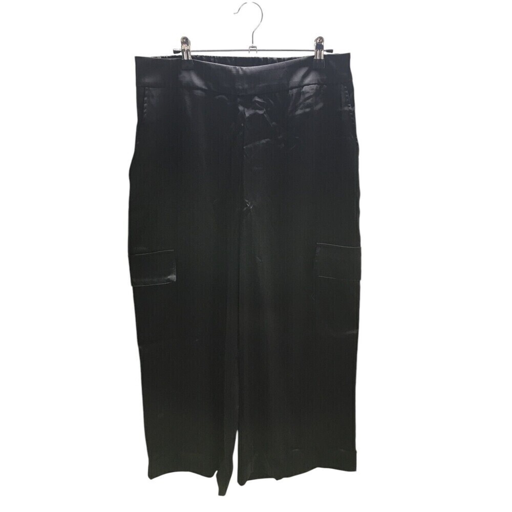 Marla Wynne Pants Women's Size 14 Black Stretch Satiny